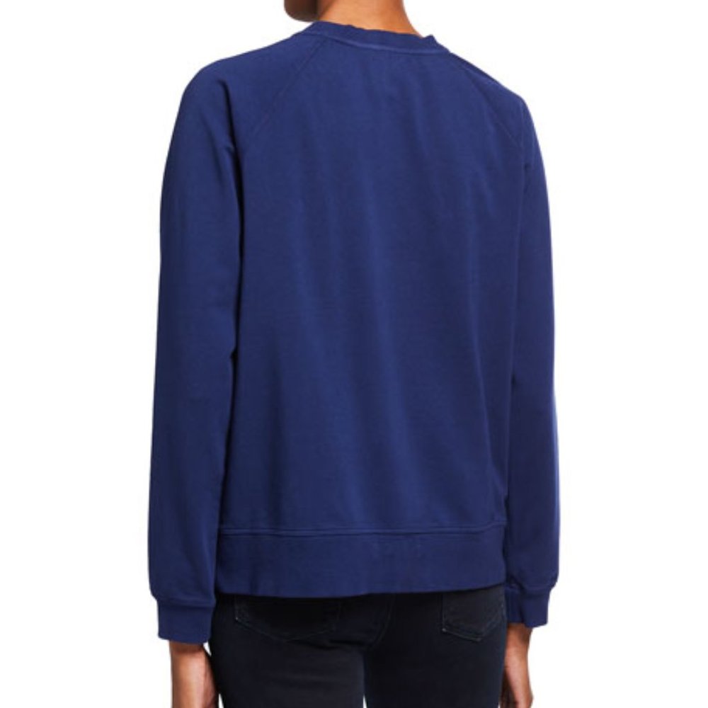 NEW Johnny Was Caspian Floral Embroidered Raglan Navy Sweatshirt Long Sleeve - Picture 4 of 4